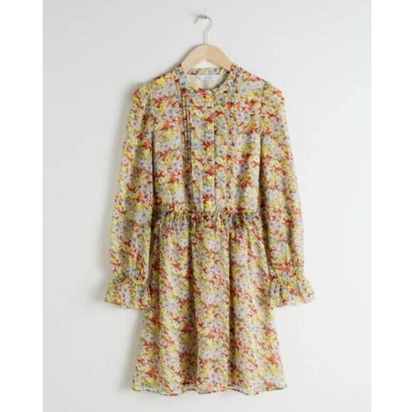 & Other Stories Floral Ruffled Minidress - 4 - Picture 1 of 10